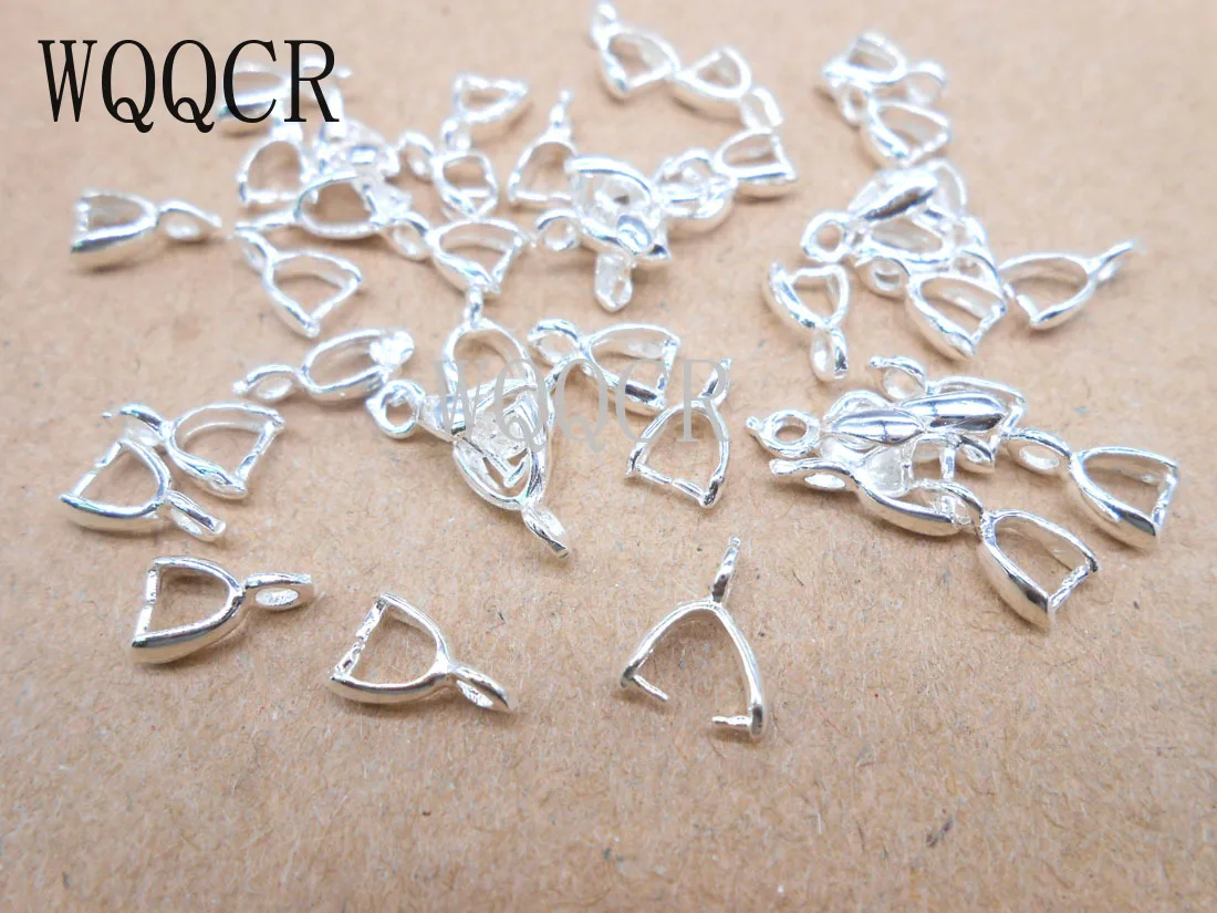 Free Shipping 200PCS wholesale 925 silver full of jewelry results bail connector with clip clip pendant linker