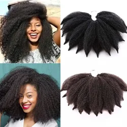 Trecce Marley capelli sintetici 8 pollici morbido Afro torsione crespa trecce all'uncinetto estensioni dei capelli serrature arricciate capelli intrecciati all'uncinetto
