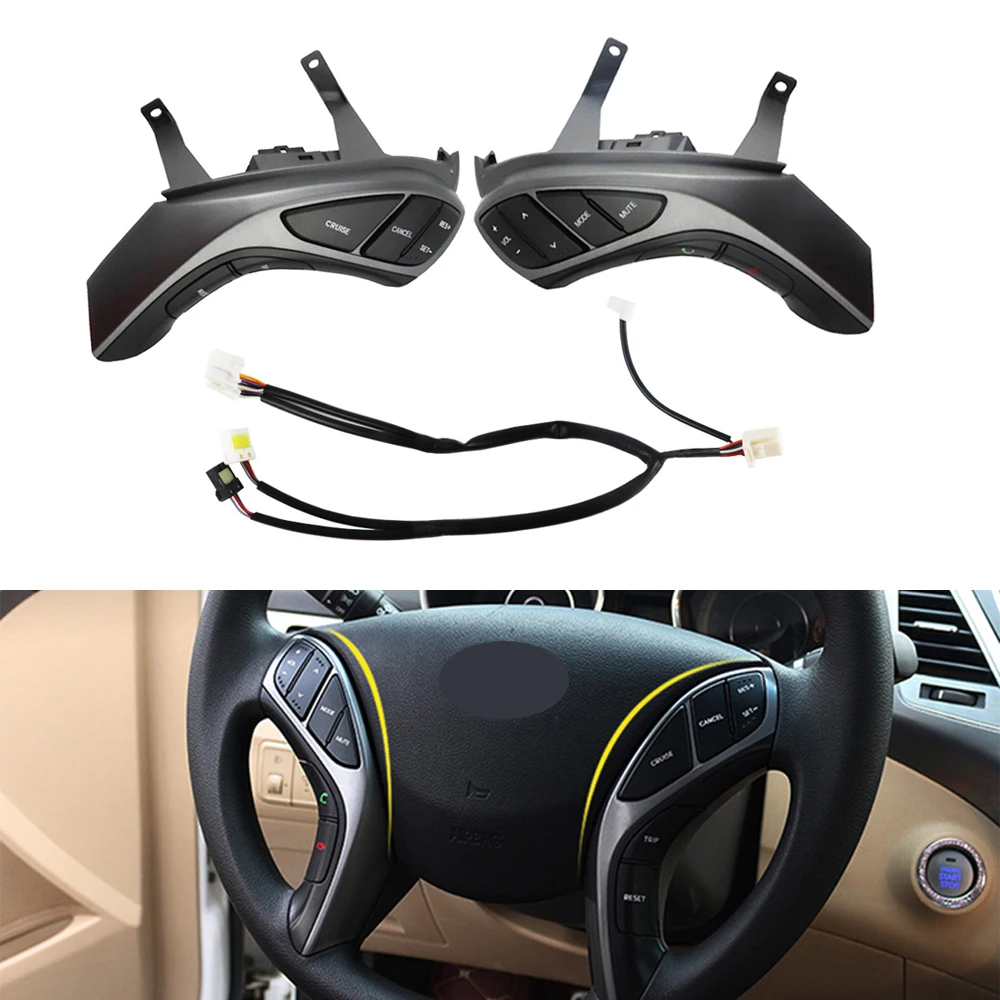 Steering Wheel Button Cruise Control For Hyundai Elantra i30 Phone Volume Music Switch Multifunction Buttons Car Accessories