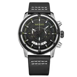 MEGIR Sport Men Quartz Watch Multifunction Chronograph Fashion Wrist Watches Clock Men Relogio Masculino with Leather Strap 2047