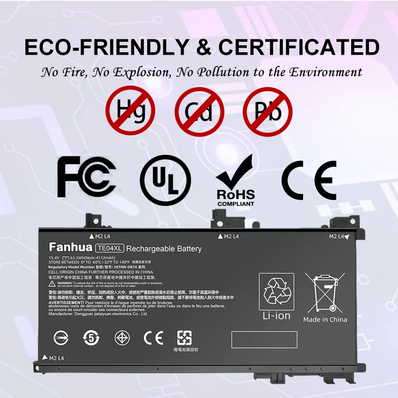 Fanhua 15.4V TE04XL Pin Dành Cho Laptop HP Điềm 15-AX200 15- AX210TX AX218TX AX235NF AX243DX AX250WM Pavilion 15-BC215TX BC218TX