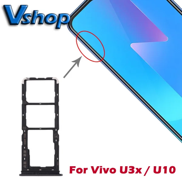 

Лоток для SIM-карты Vivo U3x + лоток для SIM-карты + лоток для карт Micro SD для Vivo U10, запасные части для лотка для SIM-карты