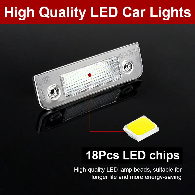 2PCS For Ford Fusion for Mondeo/MK2 for Fiesta MK5 LED Car License Plate Light White Number Plate Lamps Light SMD