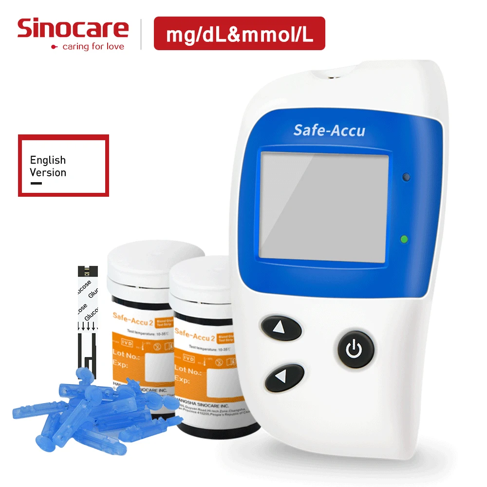 

Sinocare Safe Accu2 Diabetes Glucometer GLM with 50 Test Strips 50 Lancets Blood Glucose Meter Blood Sugar Test