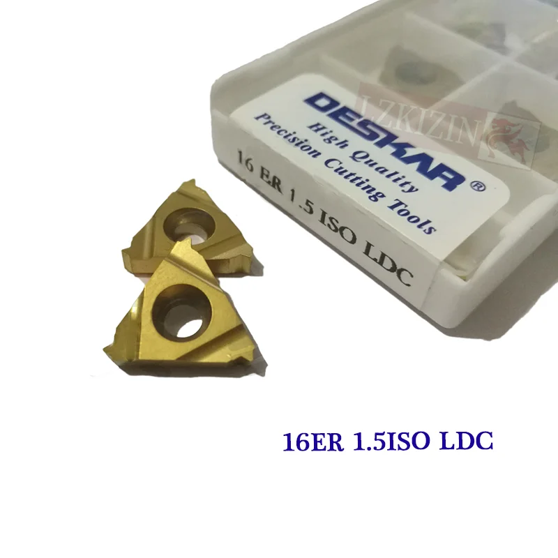 Iso Lda Ldc Carboneto Insere Original Deskar Torno Cnc Ferramenta de Torneamento Externo 10 Peças 16er 16ir 0.5 0.75 1.25 1.5 1.75 2.5 3.5.
