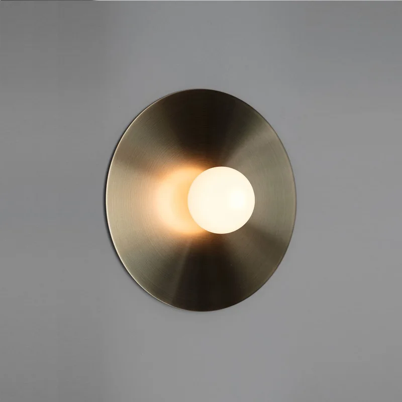 

Nordic round wall light postmodern creative metal wall mount ring light art bedroom bedside lamp study gold wall lamp