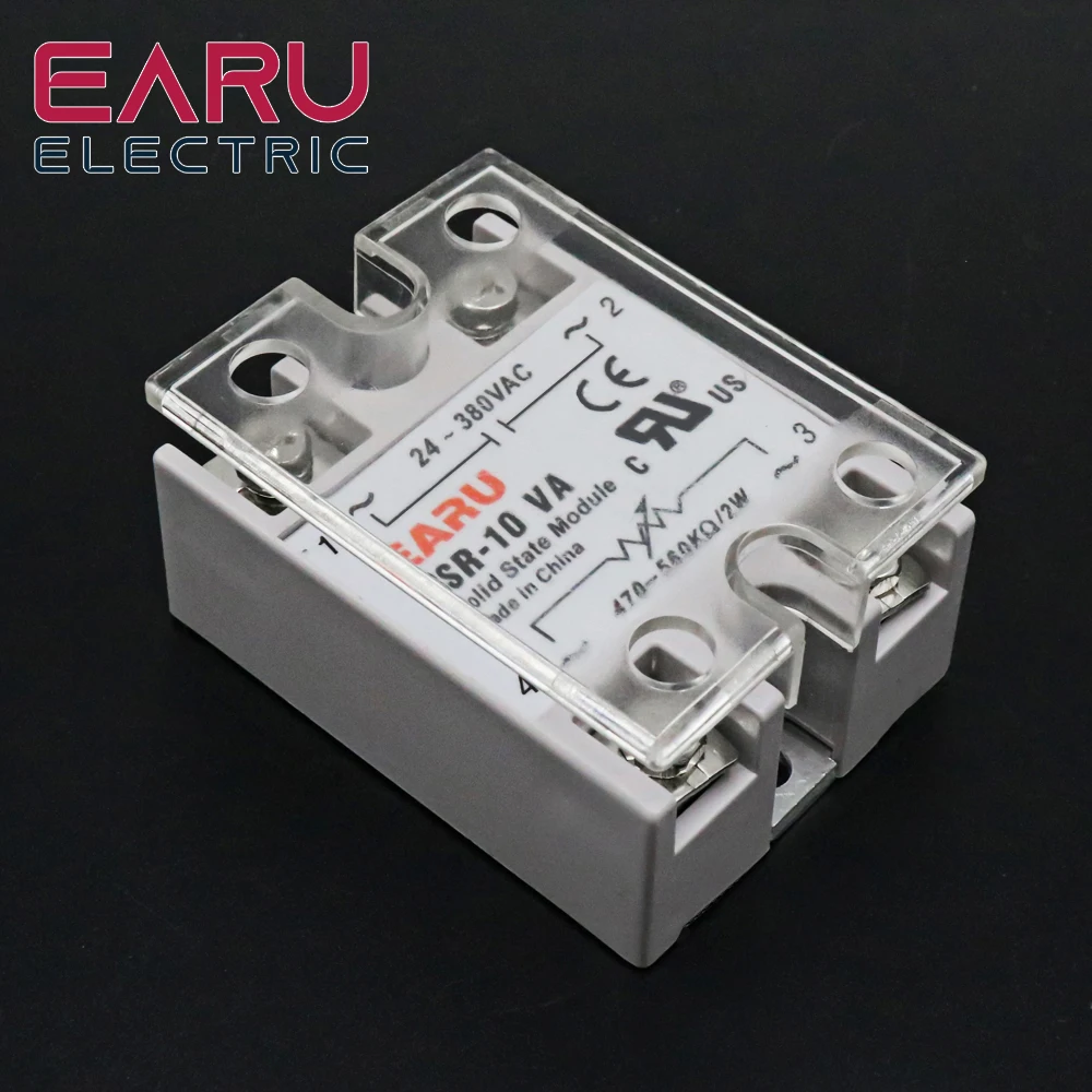 Universal Plastic Transparent Protection of Solid State Relay Front Cover Stand Suitable for SSR10A 25A 40A 60ADC-DC AC-AC DC-AC