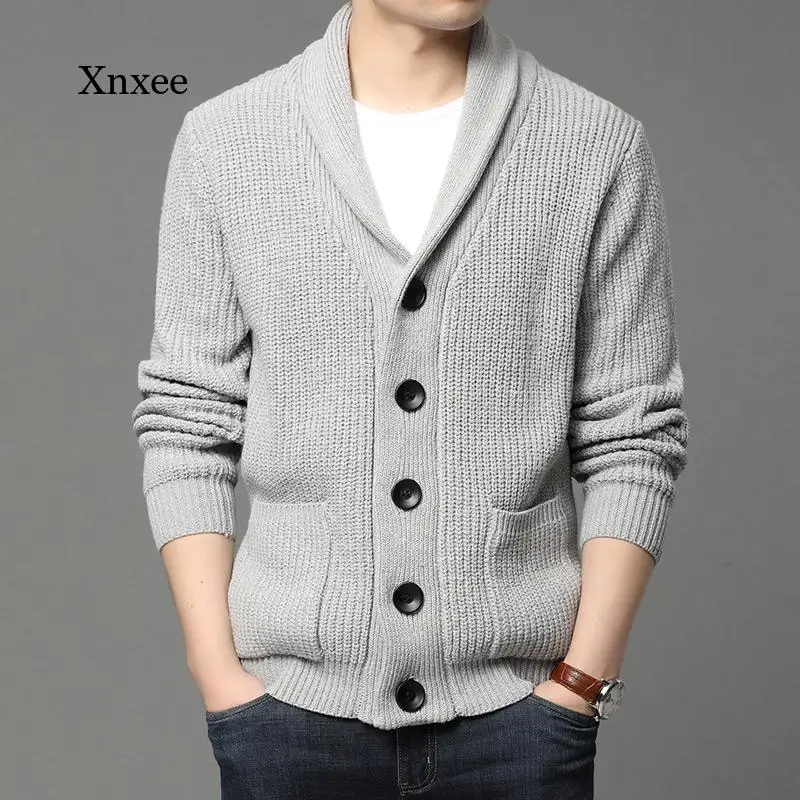 

2021 Autumn and Winter Men's Thick New Style Korean Fashion Twill Knitted Sweater Jacket Men's Casual Jacket Clothing