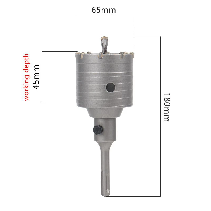 HEDA 65mm foro in lega di carburo di tungsteno per calcestruzzo sega SDS PLUS punta per trapano cava elettrica aria condizionata tubo pietra di cemento