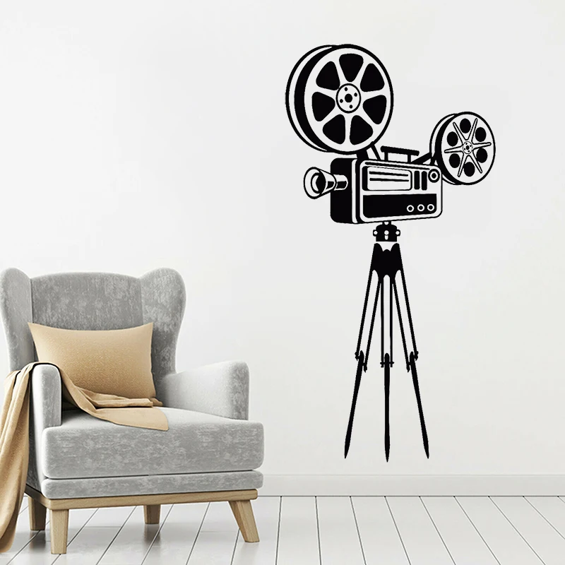 

movie camera Wall Decal Vinyl Camera Filming Cinema Movie Wall Sticker for Cinema Decor Removable Art Decor Stickers Mural C067