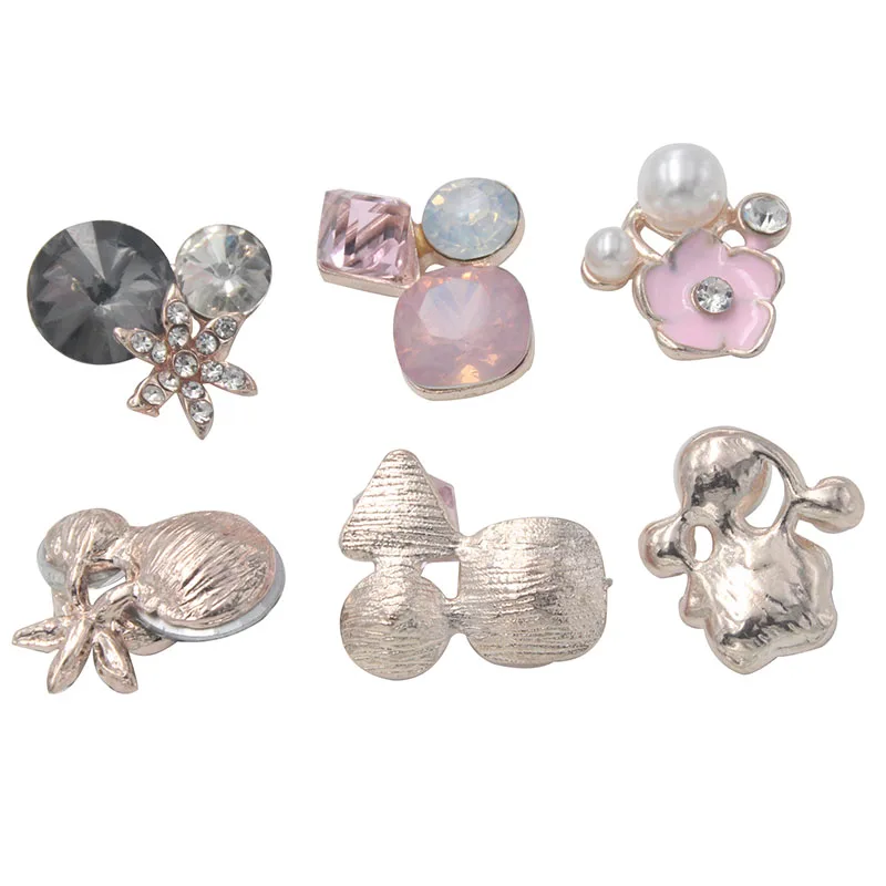Fashion 10Pc (Can Mix) diamond Alloy Diy jewelry Accessories Flat Back Imitation pearls Base Settings Wholesale Handmade Fitting