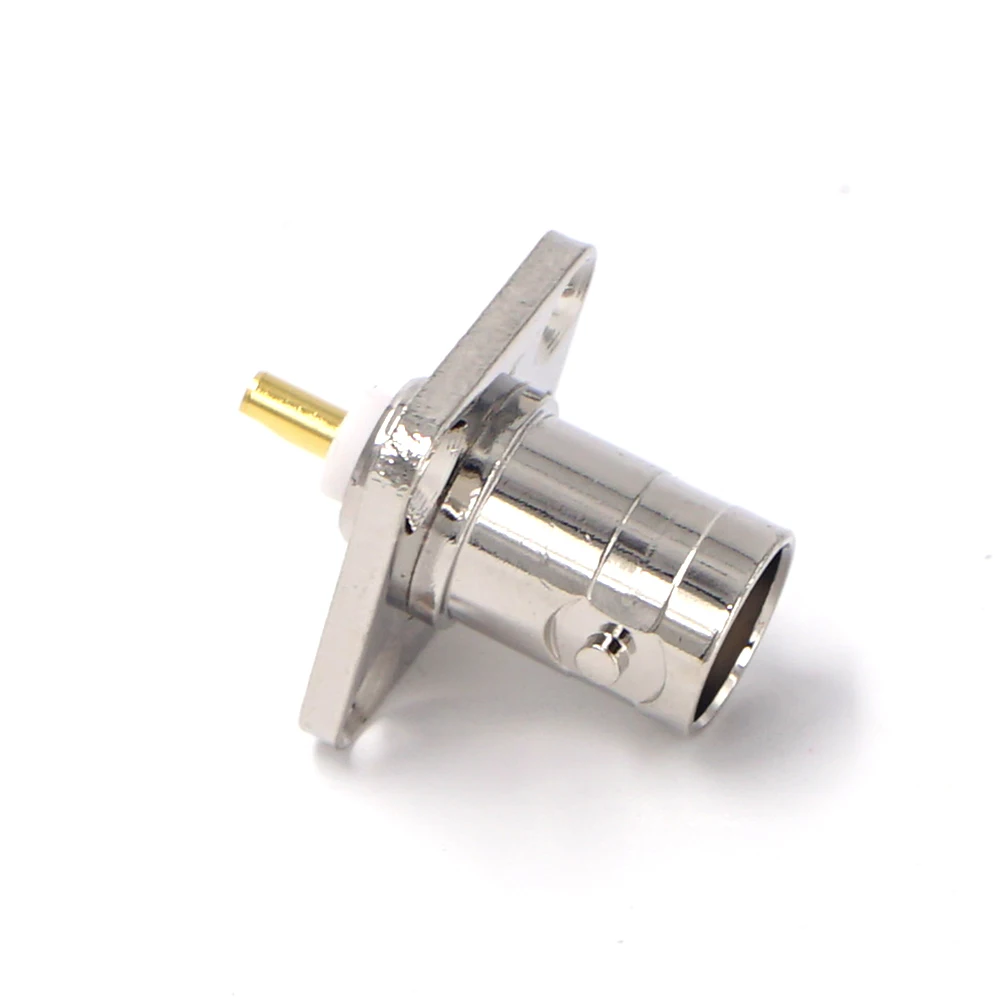 2PCS/lot RF Connector BNC Female Jack 4 Hole Flange Panel Chassis Mount Solder Connector