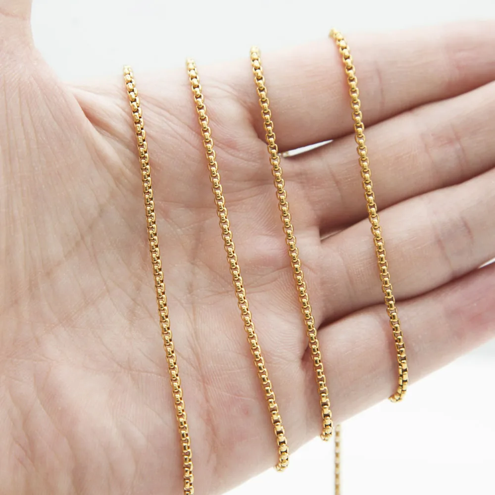 2Meter Stainless Steel Gold Chains for DIY Jewelry Making Supplies Necklace Findings Hand Made Bracelet Anklet Accessories