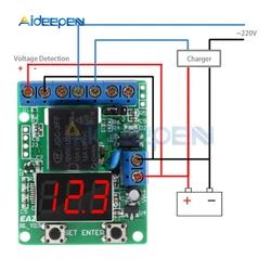 DC 12V 24V LED Digital Relay Switch Control Board Module Relay Module Voltage Detection Charging Discharge Monitor Test