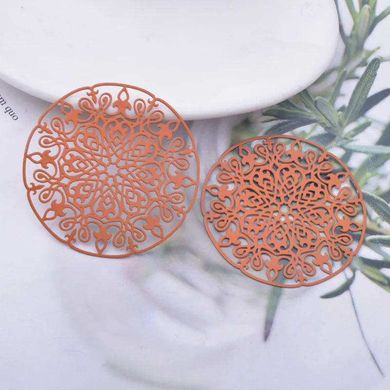 30 Stück AA4686 45mm Große Runde Bemalte Anhänger DIY Schmuck Ohrring Zubehör – Detail 4