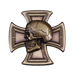 Biker Iron Cross Skull Badge Hells Angels Enamel Pin outlaw Brooch vintage style decor