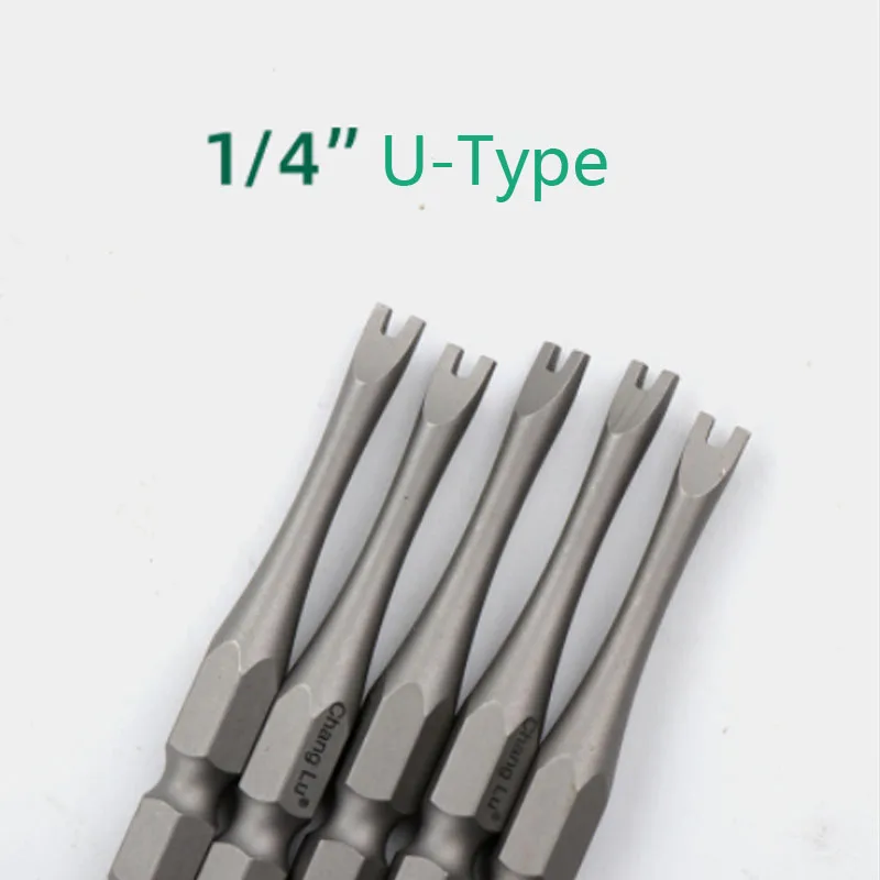 50mm 1/4 inch Hex Shank U-Type Screwdriver Bits Cr-v Magnetic Electric Drill Bit Screw Driver Bit Set U4,U5,U6,U7,U8