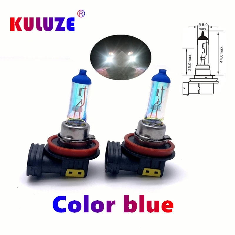 

2 Pcs H8 12V55W Rainbow Blue Plasma PGJ9-1 Car Quartz Halogen Bulb Fog Lamp Automobile Headlamp