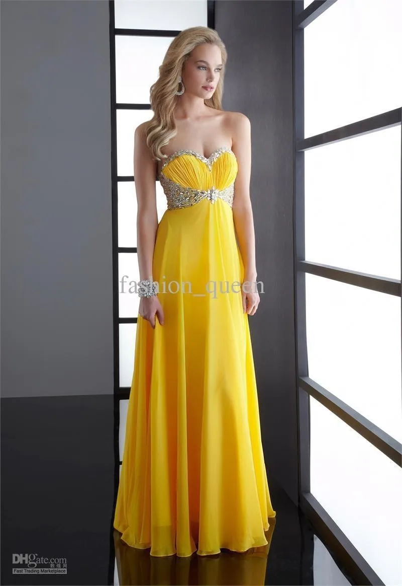 

Free Shipping Fashion Robe Demoiselle D Honneur Sweetheart Fold Beaded Beading Crystal Chiffon Evening Dress