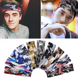 Camouflage headband Sport Absorbent Headband unisex Cycling Yoga Sweatband Cotton Hair Bands Head Sweat Bands Sports Safety New