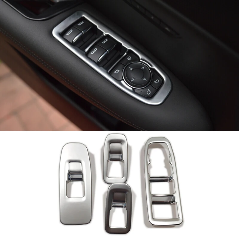 ABS Matte For Cadillac XT5 2016 2017-2019 2020 Car Accessories Door Window Glass Lift Control Switch Panel Cover Trim Sticker