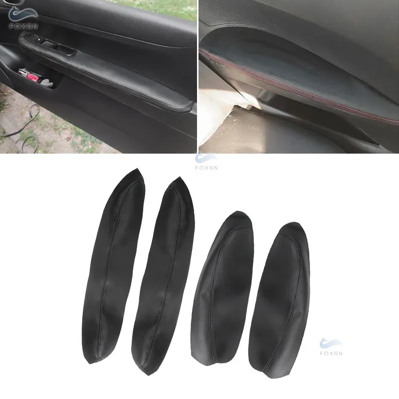 

ТОЛЬКО 3 двери автомобиля для Peugeot 307 2004 2005 2006 2007-2013, кожаный внутренний дверной подлокотник из микрофибры, наклейка на панель, отделка