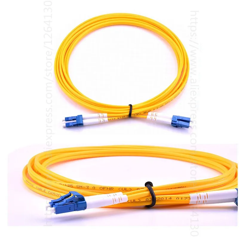 Cable de conexión LC a LC, Cable de fibra óptica LC-LC, monomodo OS2, Duplex 3m