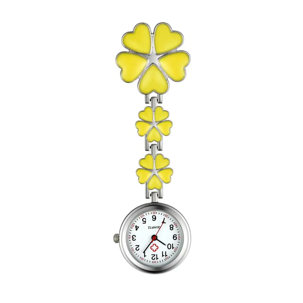 LANCARDO Four Leaf Clover Nurse Watch Clip-on Fob Brooch Pendant Hanging Watch Pocket Watch Luminous Medical Doctor Nurse Watch