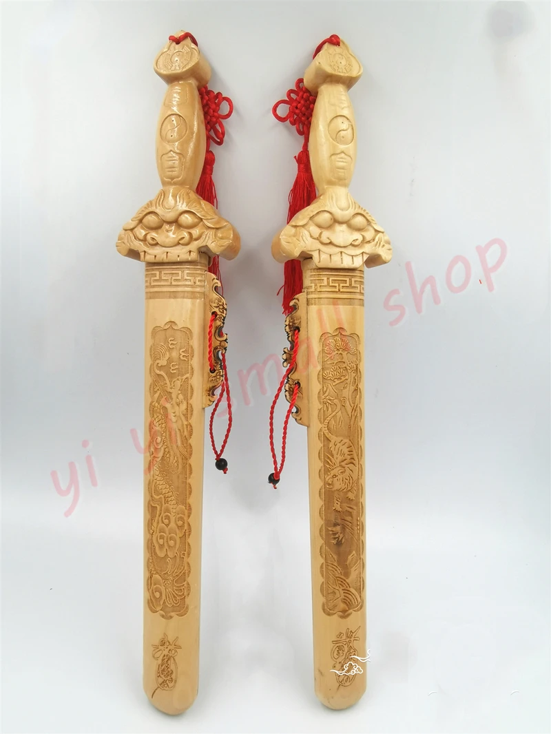 

Taoist articles, 45 cm peach wood sword, seven star sword, dragon and tiger seven star peach wood sword, Ping'an Feng Shui sword