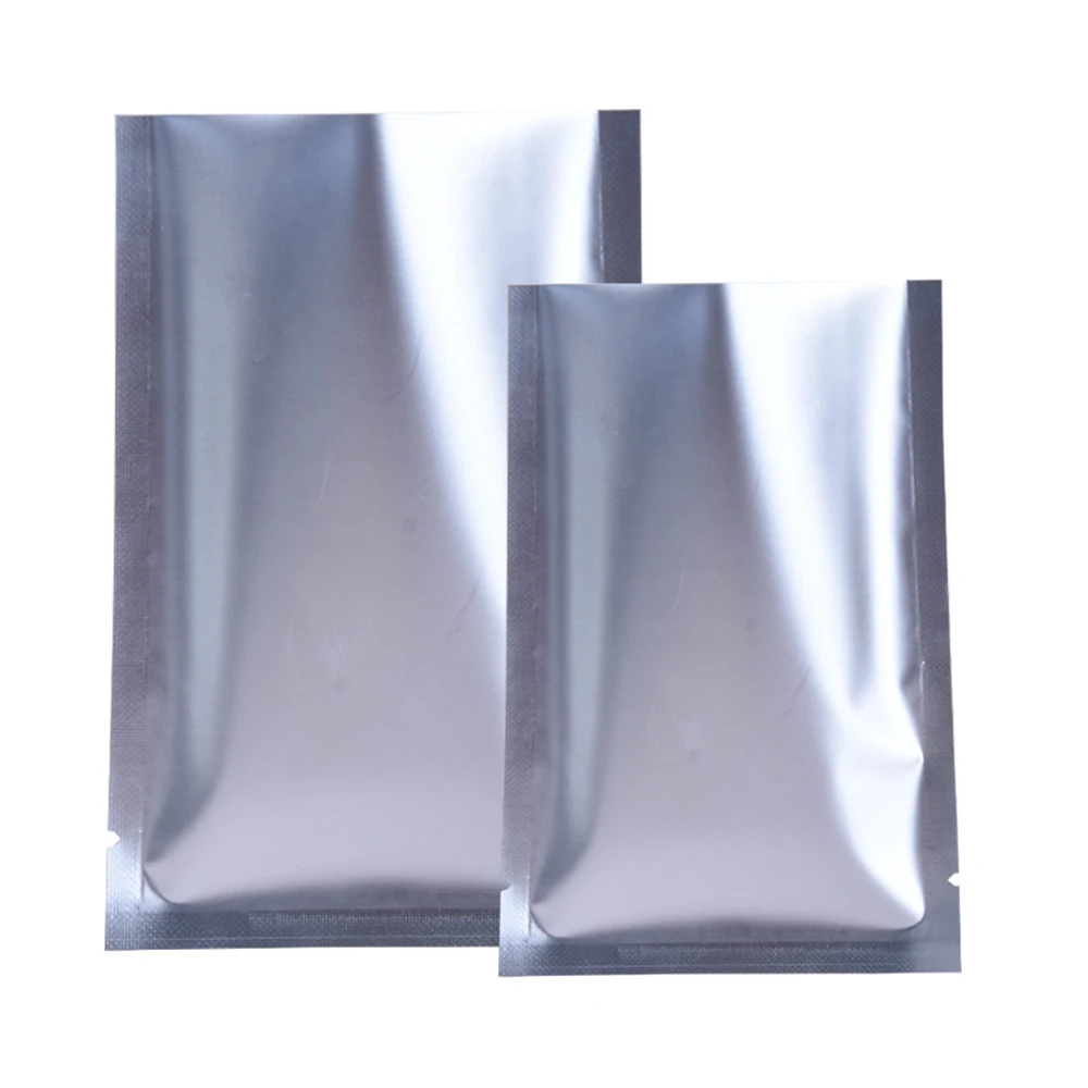 100Pcs Open Top Matte Aluminum Foil Bag Tear Notch Disposable Heat Vacuum Seal Food Snack Bean Candy Cookies Packaging Pouches