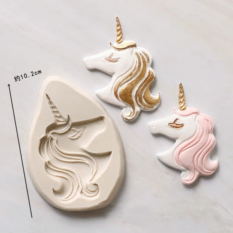 Unicorn Horns Cake Mold Rainbow Unicorn Chocolate Fondant Molds Silicone Kitchen Baking Cake Tools DIY Birthday Party Decor