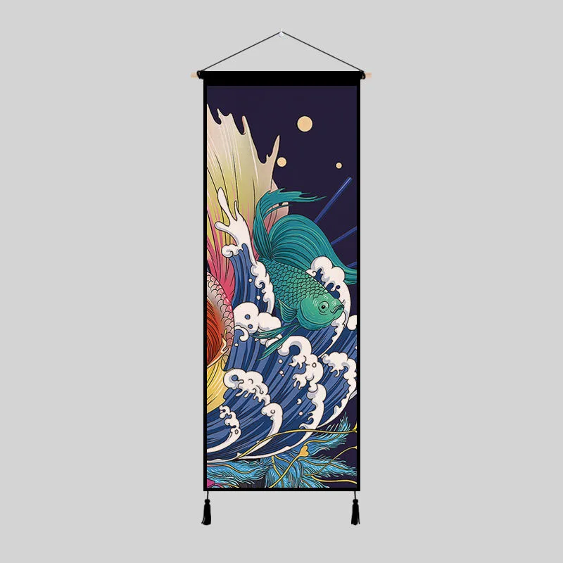 

Canvas Art Painting Scroll Painting Hanger Print Pictures Japanese Ukiyoe Wall Art Posters Living Room Decoration Wall Tapestry