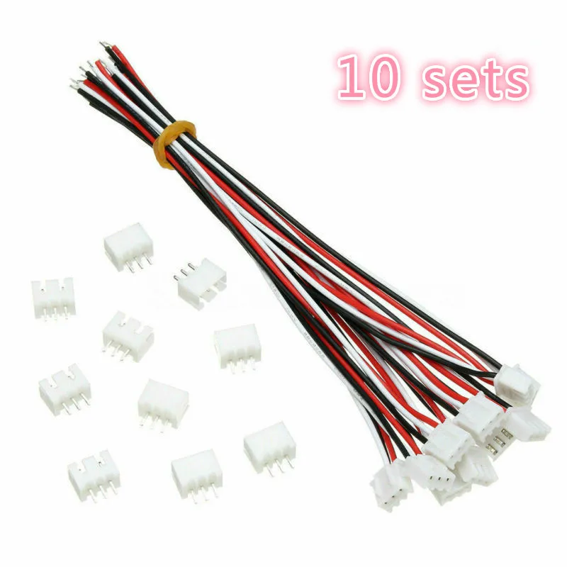 10 insiemi XH2.54-3P spina del connettore di Pin del connettore 3P del cavo del cavo con i cavi 24AWG 1007 dei cavi