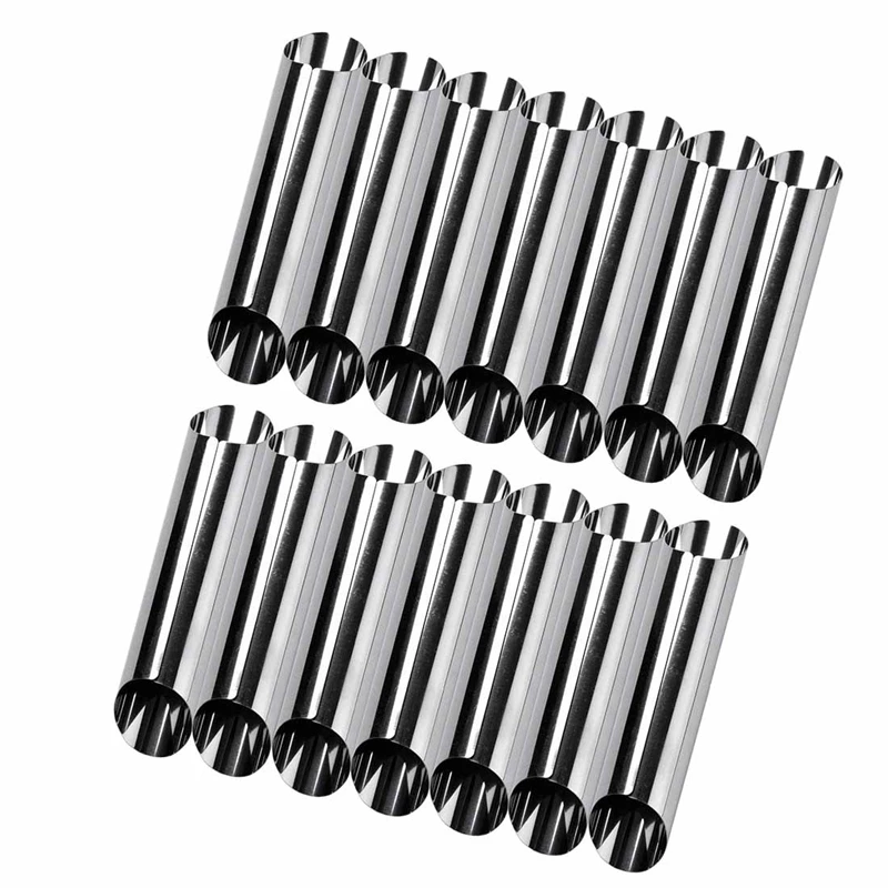 Set Of 14 430 Stainless Steel Tubes Cannoli Pastry Forms Molds-5 Inch