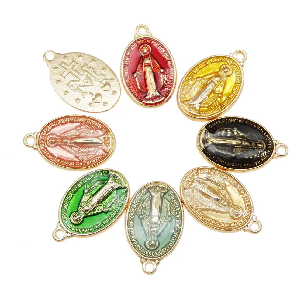 Classics 20pcs Colorful Enamel Zinc Alloy Pendant Charm Religious Classic Necklace Pendant DLY Accessories DIY Jewelry Crafts