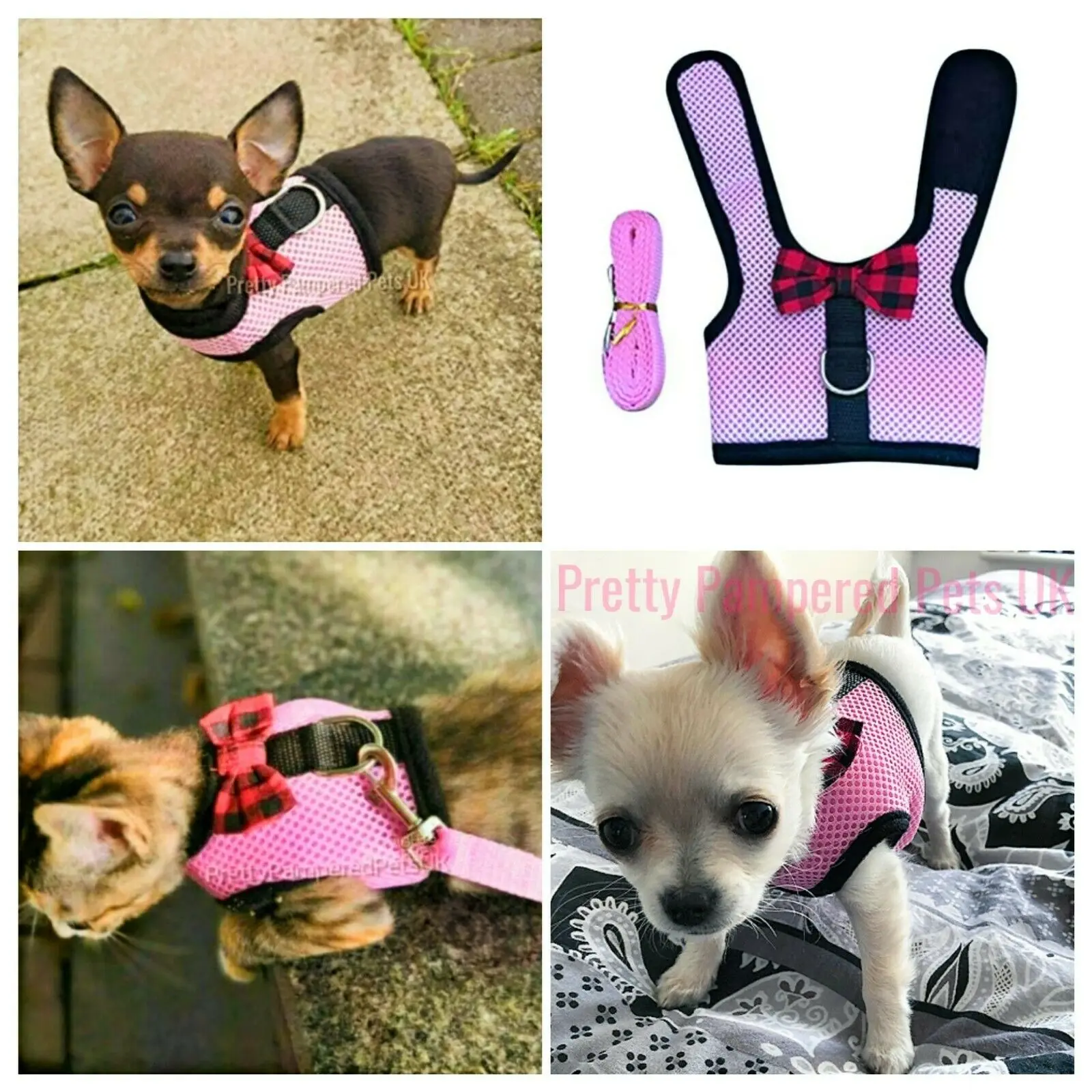 XXXS XXS XS Puppy Dog Teacup Chihuahua Harness Lead Mesh Vest for Tiny Kitty Cat Yorkie Maltese Rabbit Kitten Harness Vest