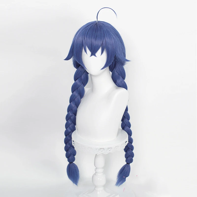 Roxy Migurdia Cosplay Jobless Reincarnation Mushoku Tensei Cosplay 88cm Blue Wig Cosplay Anime Wigs Shoes hat cane Props