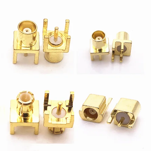 

2pc MCX KE-KWE-JE Male Plug & Female Jack Connector Base Right Angle Bent Head Four Feet Solder PCB Socker Adapter