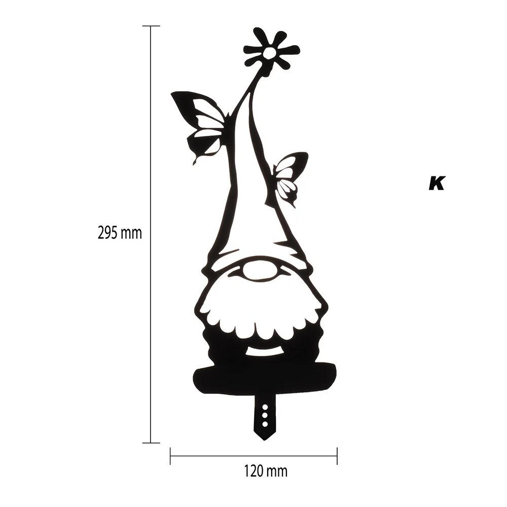 Acrylic Garden Gnomes Decorations Ornaments Art Silhouette Hollowed Ground Sign Decor Ornament for Outdoor Lawn Yard Patio Decor