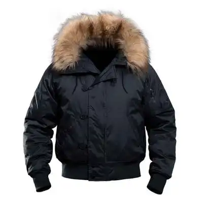 Mens Winter N2B puffer jacket men canada coat military fur hood warm trench camouflage tactical bomber army korean parka