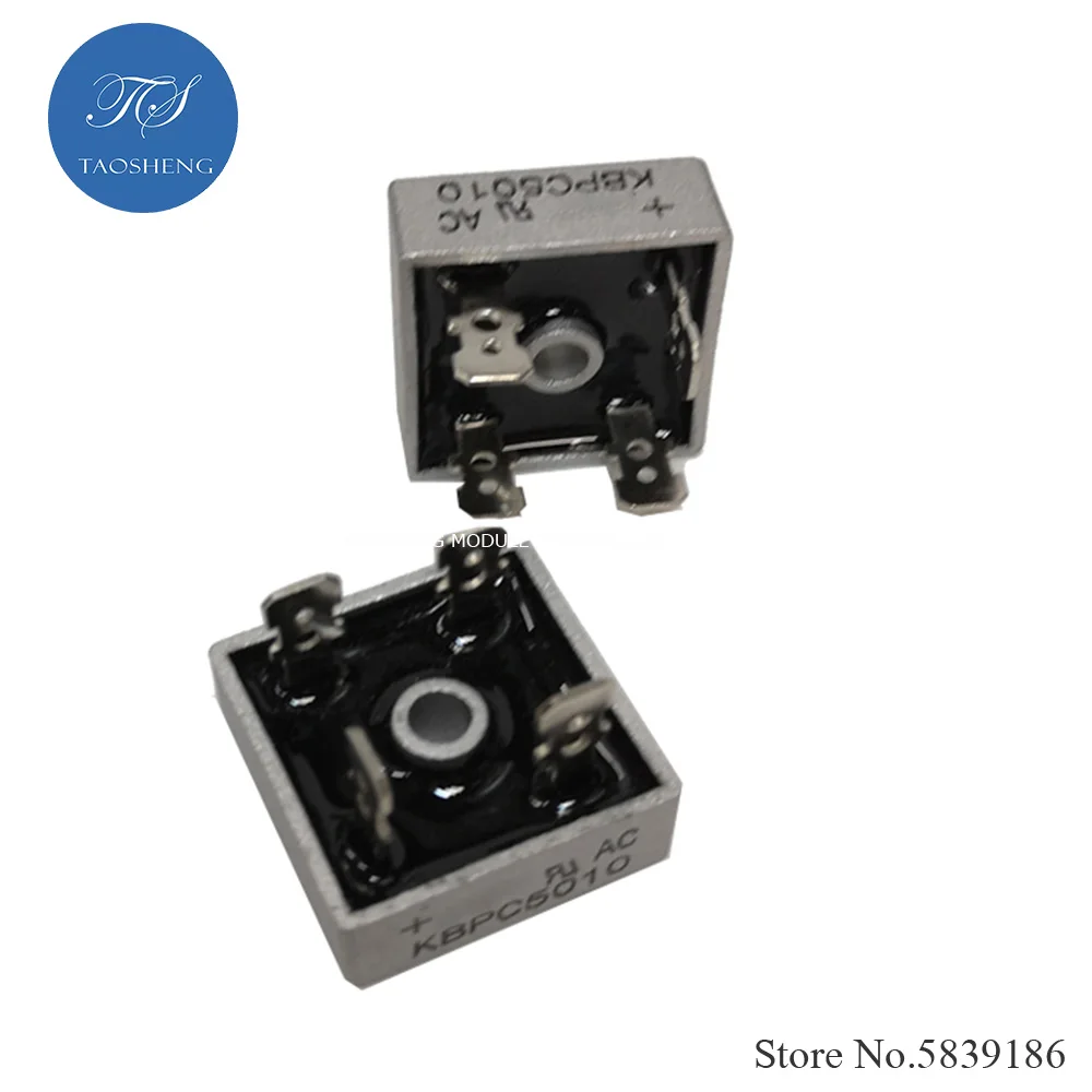 1PCS KBPC5010T  Single Phase Rectifier Bridge Stack  50A 1000V