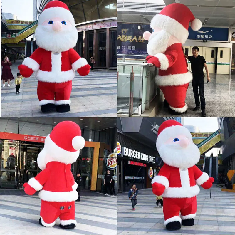 2M-3M Di Natale Babbo natale vestito di Vestito Costumi Adulti del Partito di Cosplay Della Mascotte di Gonfiabile Gioco Dress Abbigliamento Adatto 1.7m-1.9m ANNUNCIO di Natale