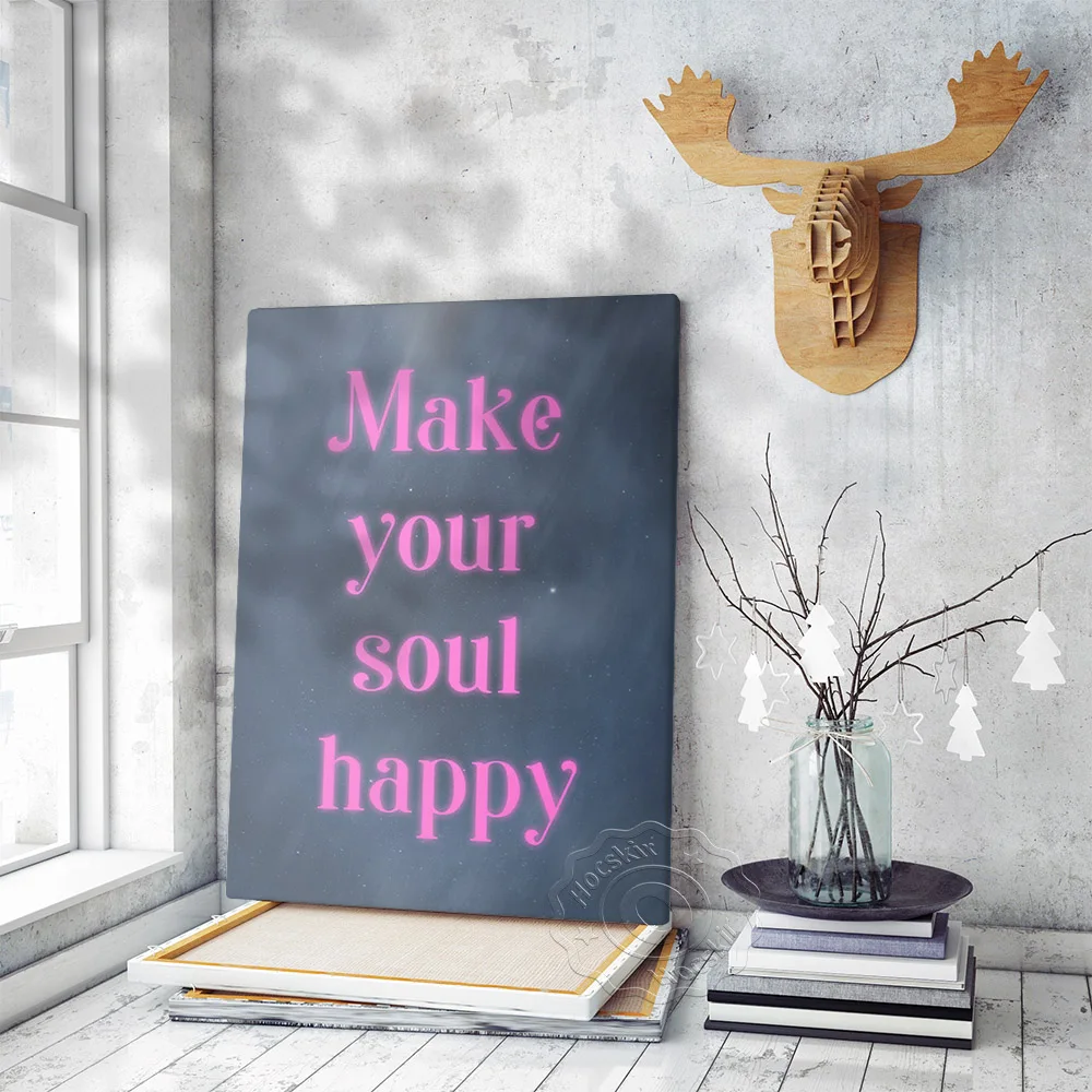 Inspirational Quotes Art Prints Poster, Fluorescent Purple Font Design Text Typography Wall Picture, Modern Bedroom Home Decor