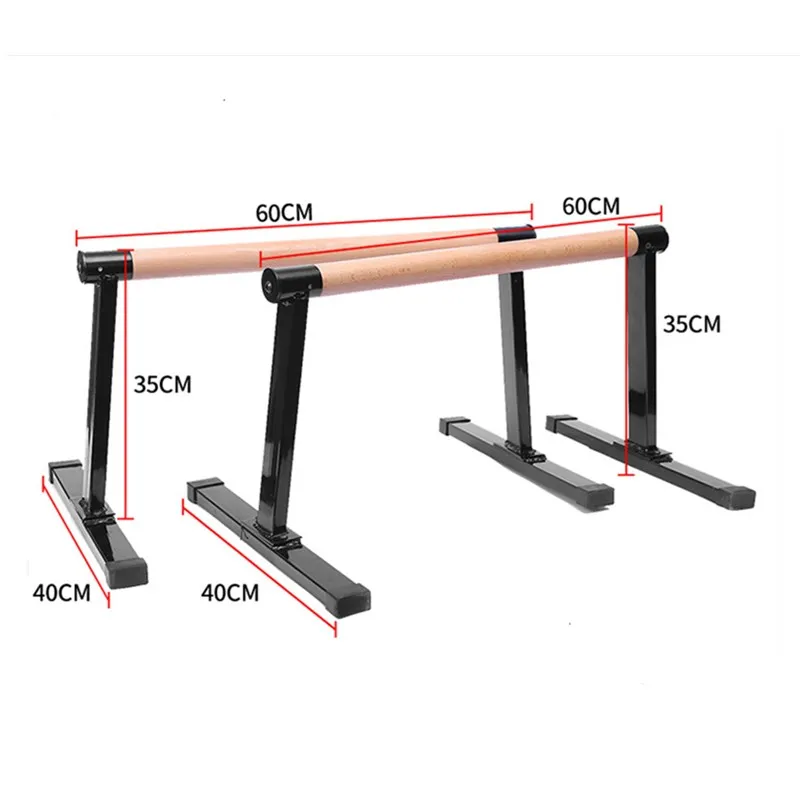 Gym Fitness Parallel Bars Wooden Steel Push Up Handstand Rod Bracket Rack Weight Muscle Training Grip Handle Exercise Equipment