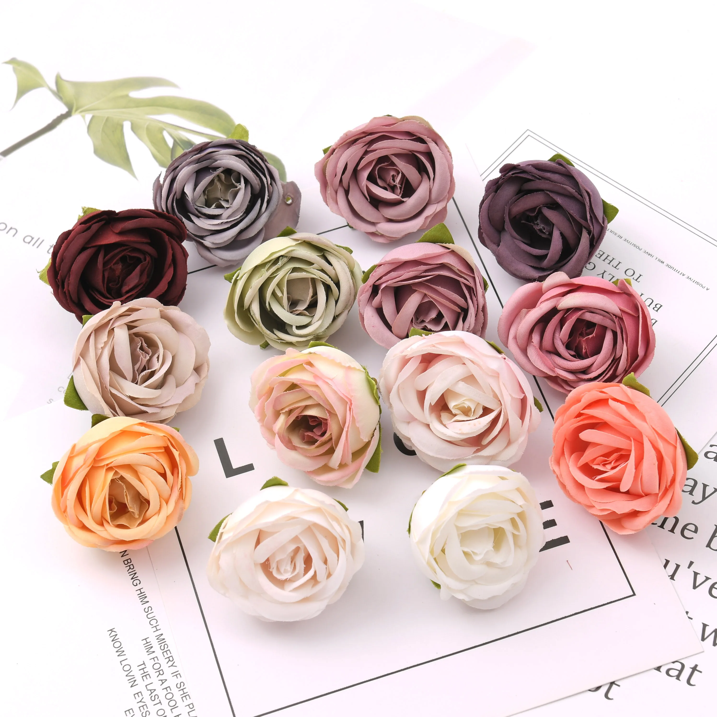 5PCS/4cm Spring bud Pink Rose Bud Artificial Silk Flower Heads Wedding Decoration DIY Wreath Scrapbooking Craft Fake Flowers