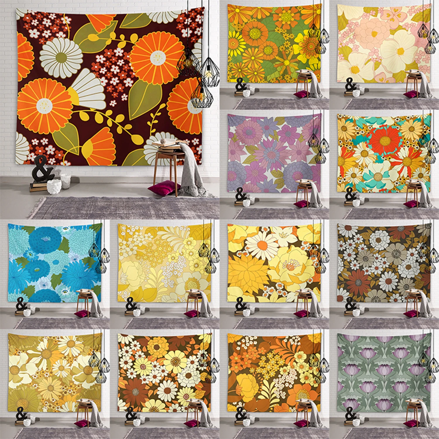 ZheYu Splendid Floral Tapestry Wall Artist Life Bed Cover Beach Towel