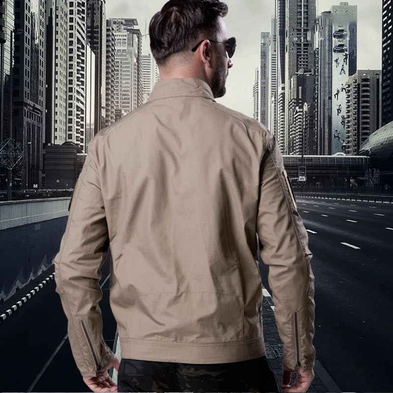 Tactical Jacket Men's Stand Collar Jacket Outdoor Commuter Loose Scratch Resistant Wear-resistant Top Jacket