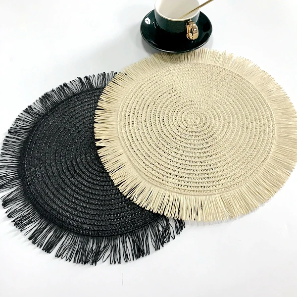 Northern Europe Macrame Cup Pad Bohemia Tablecloth Table Mat Pure Handmade Cotton Braid Non-slip Insulation Coaster for Kitchen