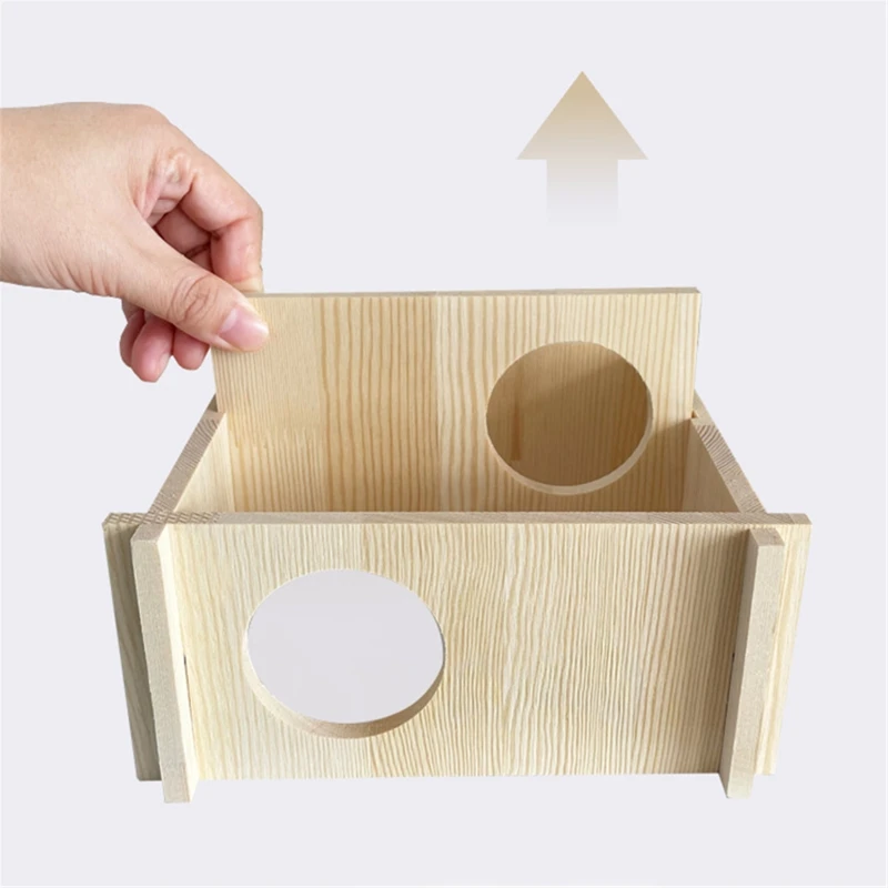 Y5GB Hamster Wooden House Natural Material Small Animal Hideout Cage Hut Chew Toy for Guinea Pig Rat Mouse Gerbil Hedgehog