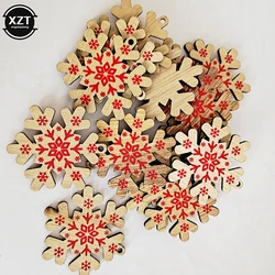 10PCs Wooden Christmas Ornaments Kids Toys For Chirstmas Tree Hanging Pendants Xmas Decoration For Home Party New Year Noel Tool